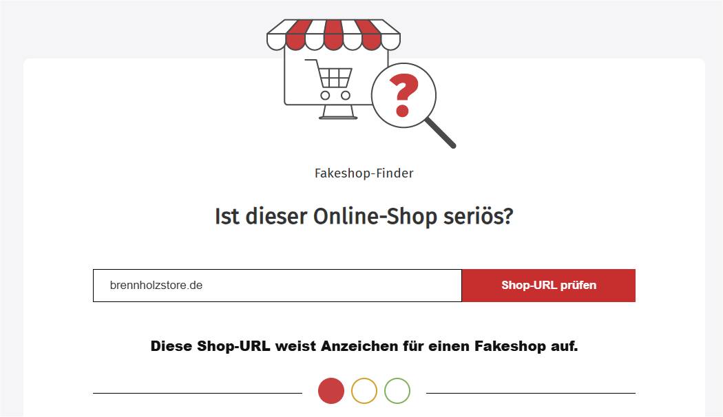 Ergebnis des Fakeshop-Finder
